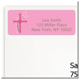 Cross Cherry Blossom - Baptism / Christening Return Address Labels