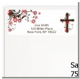 Cross Floral Blossom - Baptism / Christening Return Address Labels thumbnail