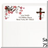 Cross Floral Blossom - Baptism / Christening Return Address Labels