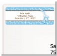 Giraffe Blue - Baby Shower Return Address Labels thumbnail