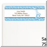 Giraffe Blue - Baby Shower Return Address Labels