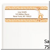 Giraffe Brown - Baby Shower Return Address Labels