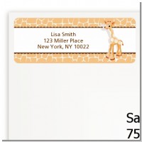 Giraffe Brown - Baby Shower Return Address Labels