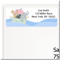 Noah's Ark Twins - Baby Shower Return Address Labels