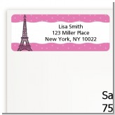 Pink Poodle in Paris - Birthday Party Return Address Labels