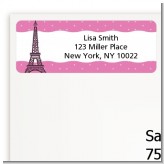 Pink Poodle in Paris - Baby Shower Return Address Labels