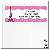 Pink Poodle in Paris - Baby Shower Return Address Labels