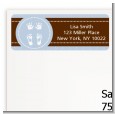 Baby Feet Pitter Patter Blue - Baby Shower Return Address Labels thumbnail