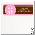 Baby Feet Pitter Patter Pink - Baby Shower Return Address Labels thumbnail