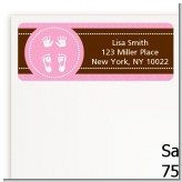 Baby Feet Pitter Patter Pink - Baby Shower Return Address Labels