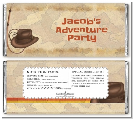Adventure - Personalized Birthday Party Candy Bar Wrappers