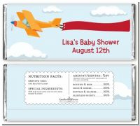 Airplane in the Clouds - Personalized Baby Shower Candy Bar Wrappers