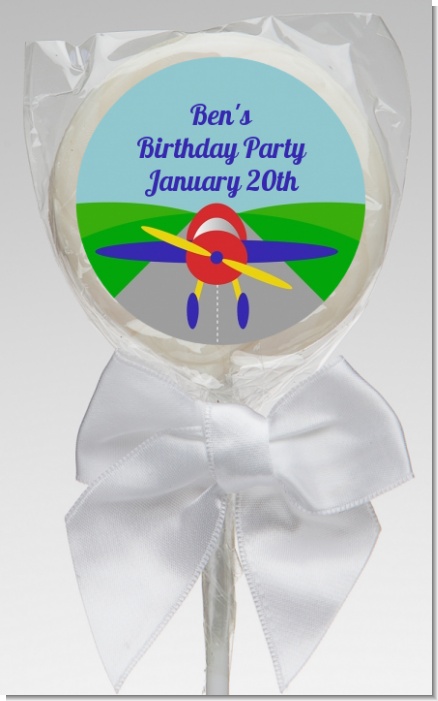 Airplane - Personalized Birthday Party Lollipop Favors