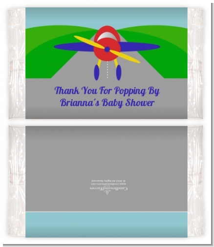 Airplane - Personalized Popcorn Wrapper Baby Shower Favors
