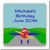 Airplane - Square Personalized Birthday Party Sticker Labels