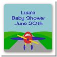 Airplane - Square Personalized Baby Shower Sticker Labels thumbnail