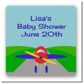 Airplane - Square Personalized Baby Shower Sticker Labels