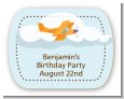 Airplane in the Clouds - Personalized Birthday Party Rounded Corner Stickers thumbnail