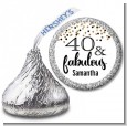 40 and Fabulous Glitter - Hershey Kiss Birthday Party Sticker Labels thumbnail