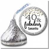 40 and Fabulous Glitter - Hershey Kiss Birthday Party Sticker Labels