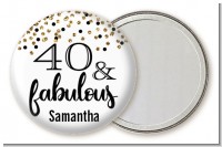 40 and Fabulous Glitter - Personalized Birthday Party Pocket Mirror Favors