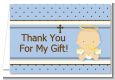 Angel Baby Boy Caucasian - Baptism / Christening Thank You Cards thumbnail
