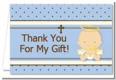 Angel Baby Boy Caucasian - Baptism / Christening Thank You Cards