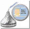 Angel Baby Boy Caucasian - Hershey Kiss Baptism / Christening Sticker Labels thumbnail