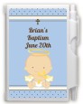 Angel Baby Boy Caucasian - Baptism / Christening Personalized Notebook Favor thumbnail