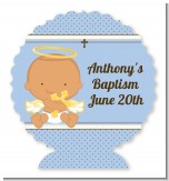 Angel Baby Boy Hispanic - Personalized Baptism / Christening Centerpiece Stand