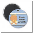 Angel Baby Boy Hispanic - Personalized Baptism / Christening Magnet Favors thumbnail