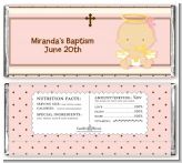 Angel Baby Girl Caucasian - Personalized Baptism / Christening Candy Bar Wrappers