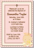 Angel Baby Girl Caucasian - Baptism / Christening Invitations