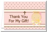 Angel Baby Girl Caucasian - Baptism / Christening Thank You Cards