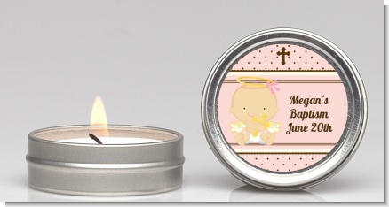 Angel Baby Girl Caucasian - Baptism / Christening Candle Favors