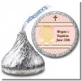 Angel Baby Girl Caucasian - Hershey Kiss Baptism / Christening Sticker Labels thumbnail