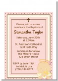 Angel Baby Girl Caucasian - Baptism / Christening Petite Invitations