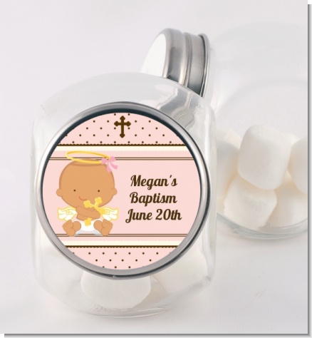 Angel Baby Girl Hispanic - Personalized Baptism / Christening Candy Jar