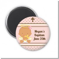Angel Baby Girl Hispanic - Personalized Baptism / Christening Magnet Favors