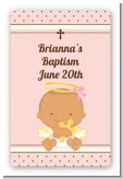 Angel Baby Girl Hispanic - Custom Large Rectangle Baptism / Christening Sticker/Labels