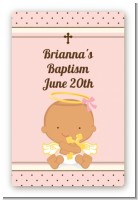 Angel Baby Girl Hispanic - Custom Large Rectangle Baptism / Christening Sticker/Labels