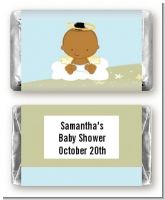 Angel in the Cloud Boy African American - Personalized Baby Shower Mini Candy Bar Wrappers