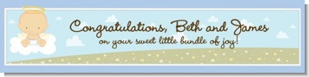 Angel in the Cloud Boy - Personalized Baby Shower Banners