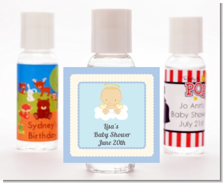 Angel in the Cloud Boy - Personalized Baby Shower Hand Sanitizers Favors