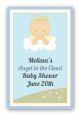Angel in the Cloud Boy - Custom Large Rectangle Baby Shower Sticker/Labels thumbnail