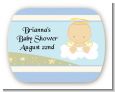Angel in the Cloud Boy - Personalized Baby Shower Rounded Corner Stickers thumbnail