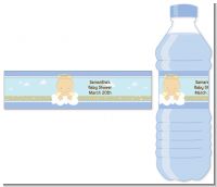 Angel in the Cloud Boy - Personalized Baby Shower Water Bottle Labels