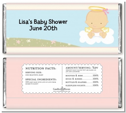 Angel in the Cloud Girl - Personalized Baby Shower Candy Bar Wrappers