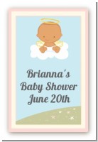 Angel in the Cloud Girl Hispanic - Custom Large Rectangle Baby Shower Sticker/Labels