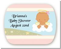 Angel in the Cloud Girl Hispanic - Personalized Baby Shower Rounded Corner Stickers